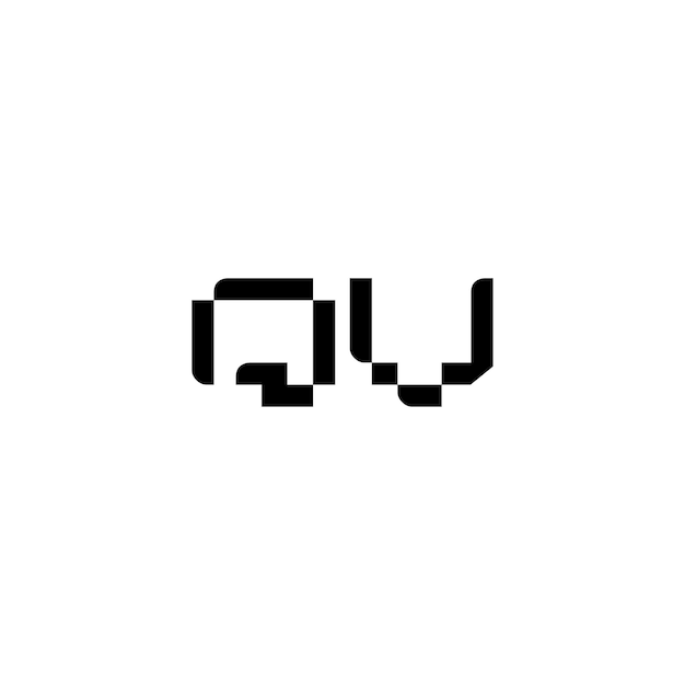QV monograma logotipo diseño carta texto nombre símbolo monocromo logotipo alfabeto carácter simple logotipo