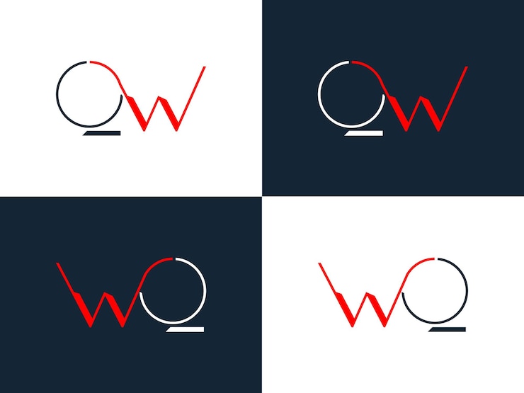 Vector qw creativo, logotipo de letras wq, vector de plantilla de diseño de iconos, logotipo de empresa final.