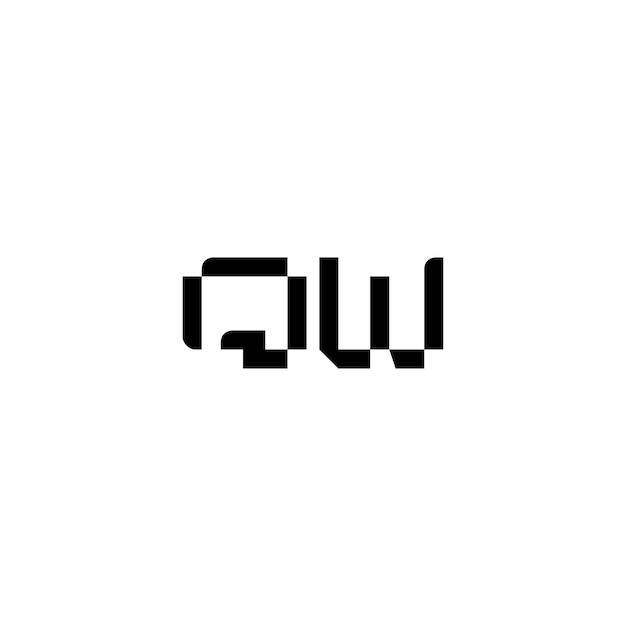 QW monograma logotipo diseño carta texto nombre símbolo monocromo logotipo alfabeto carácter simple logotipo