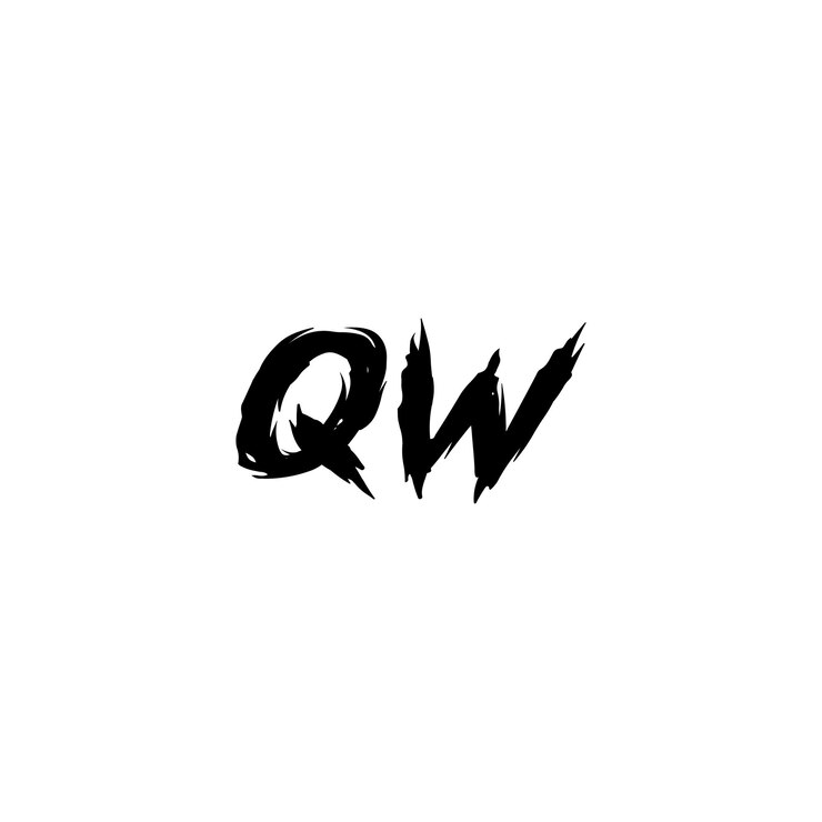 Vector qw monograma logotipo diseño carta texto nombre símbolo monocromo logotipo alfabeto carácter simple logotipo