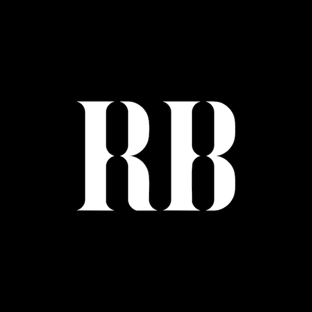 R B diseño de la letra del logotipo Letra inicial RB monograma en mayúsculas logotipo de color blanco logotipo RB diseño R B RB R B