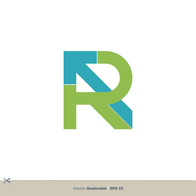 R carta vector Logo plantilla ilustración diseño Vector EPS 10