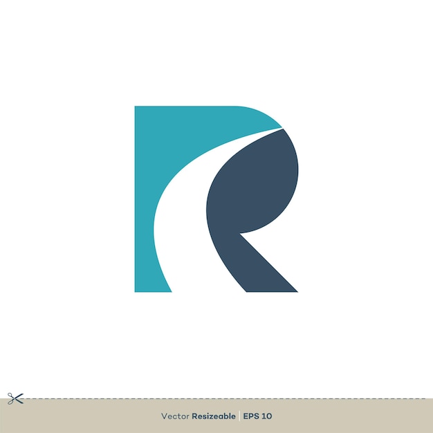 R carta vector Logo plantilla ilustración diseño Vector EPS 10