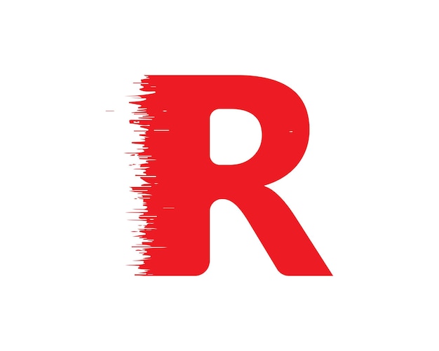 R Carta vector Logo Plantilla Ilustración Diseño Vector EPS 10Grunge concepto de letra roja aislado en blanco