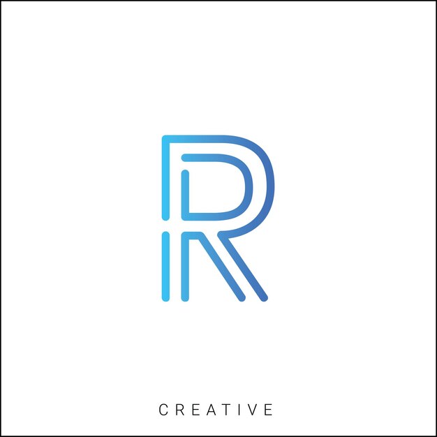 R Diseño creativo del logotipo Diseño mínimo del logotipo Diseño clásico Vector último diseño del logotipo Monograma