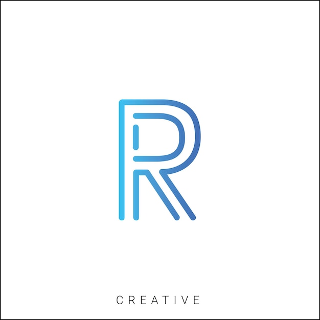 R Diseño creativo del logotipo Diseño mínimo del logotipo Diseño clásico Vector último diseño del logotipo Monograma