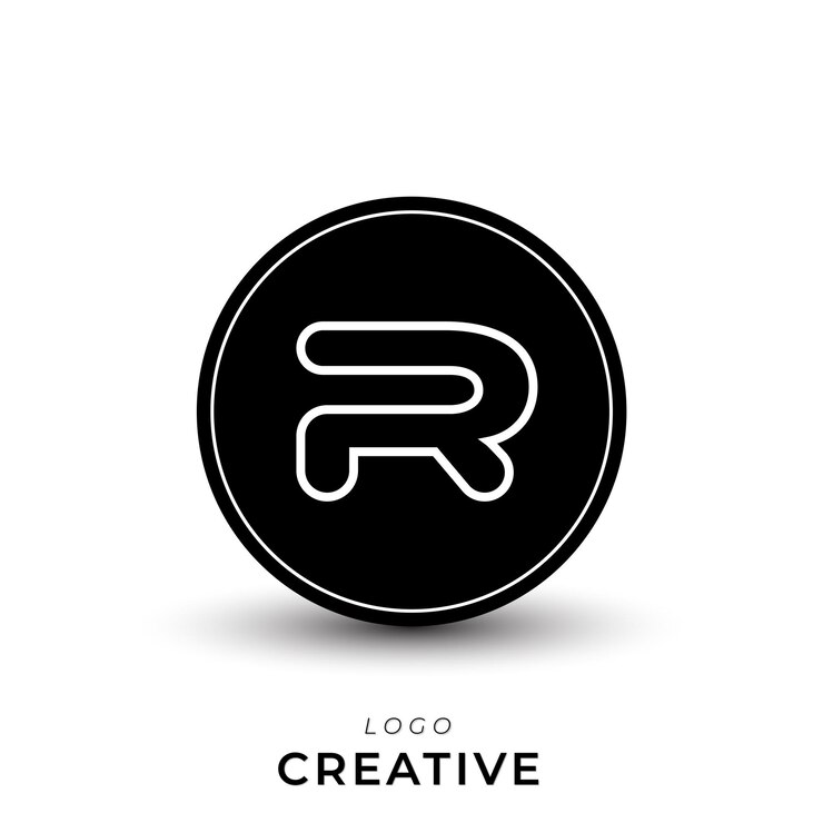 Vector r diseño de logotipo creativo posterior marca personalizada diseño de monograma de logotipo ícono de ilustración vectorial