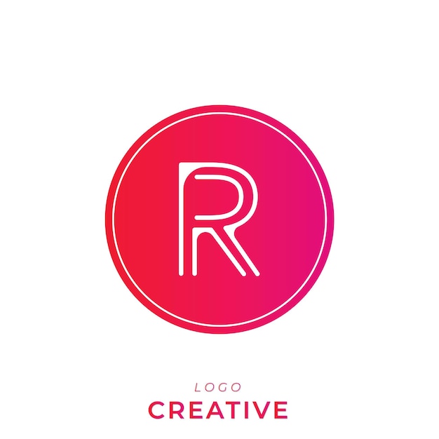 R Diseño de logotipo de marca Diseño creativo de logotipo Diseño clásico Diseño posterior de logotipo Monograma de logotipo vectorial