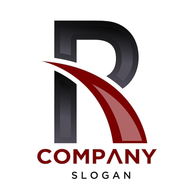 R diseño moderno del logotipo