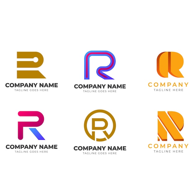 R letra del alfabeto inicial diseño de gradiente colorido marca de negocio corporativo compañía logotipo abstracto de