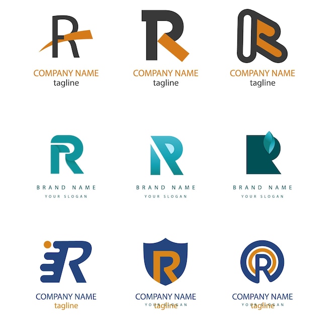 R letra del alfabeto inicial diseño de gradiente colorido marca de negocio corporativo compañía logotipo abstracto de