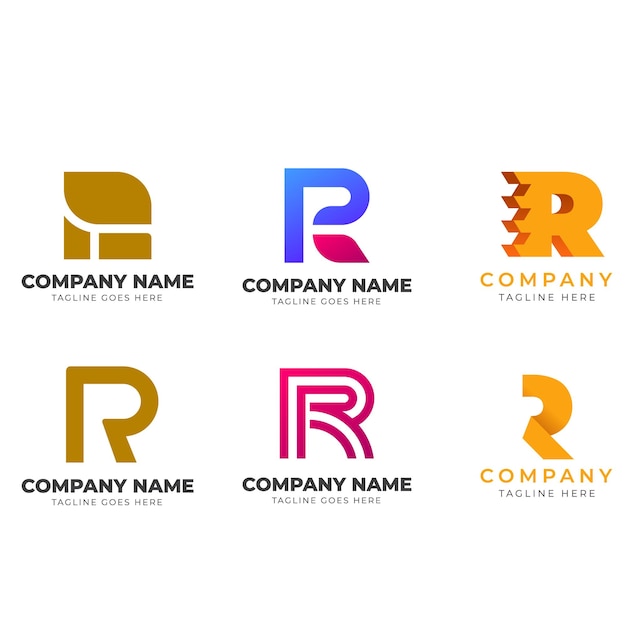 R letra del alfabeto inicial diseño de gradiente colorido marca de negocio corporativo compañía logotipo abstracto de