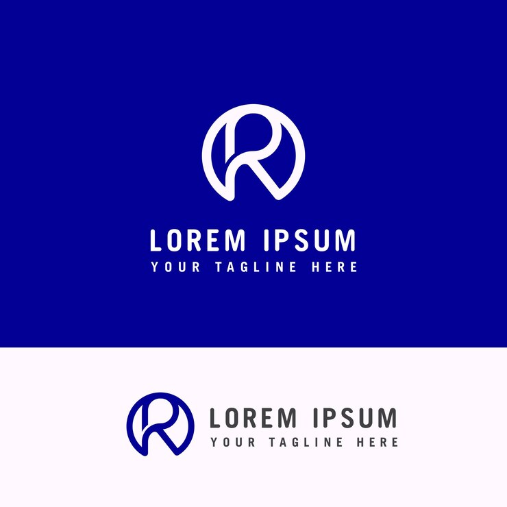 Vector r letra logo líneas emblema signo vector elemento icono