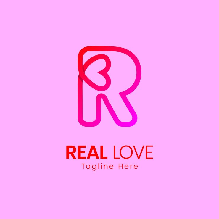 Vector r letter company, business, travel, luxury logo plantilla de amor real