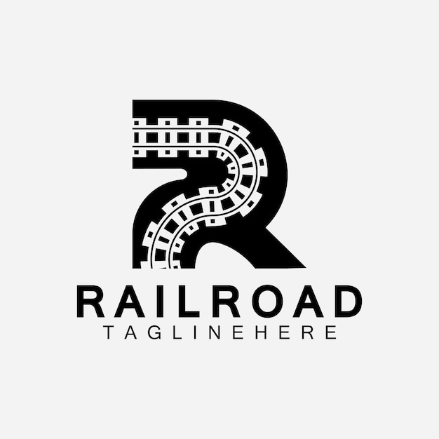 R letter Railroad logo design template