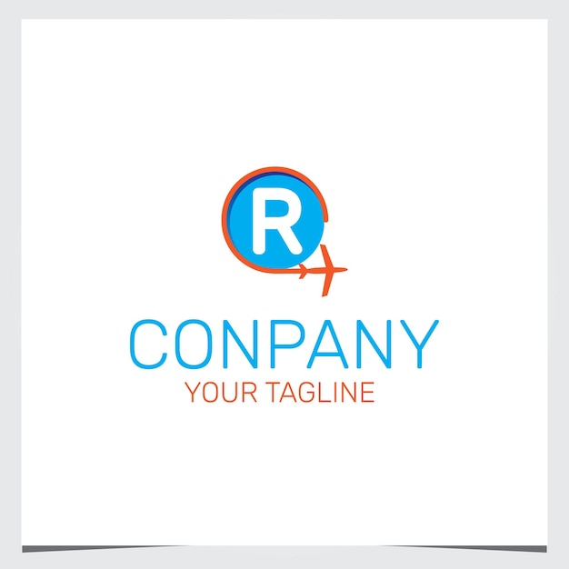 R logo diseño viaje logo premium elegante plantilla vector eps 10