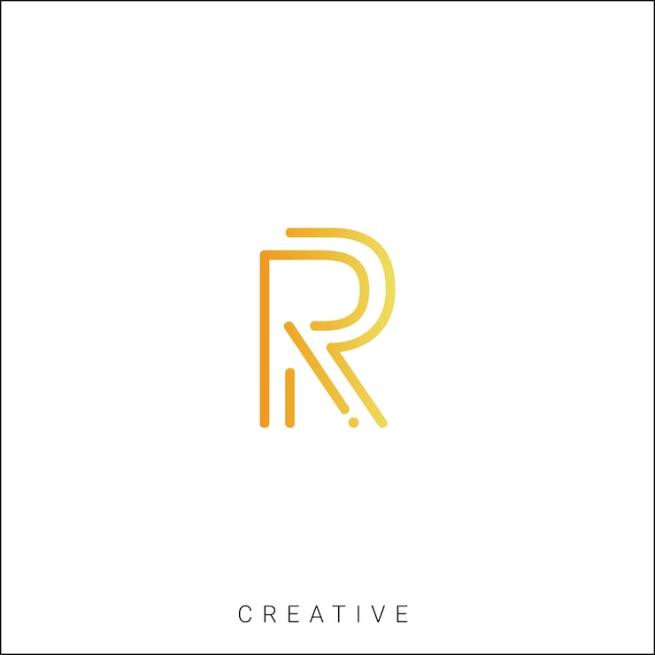 Vector r logotipo posterior plantilla vectorial monograma colorido símbolo fuente logotipo diseño moderno basado en inicial logo
