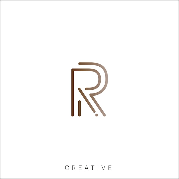 R Logotipo posterior plantilla vectorial monograma colorido símbolo fuente logotipo diseño moderno basado en inicial LOGO