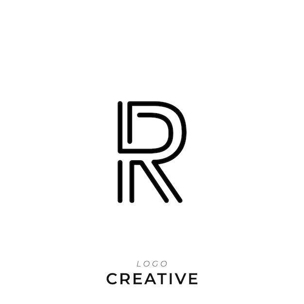 R Premium Creative Latter Diseño de logotipo Compañía de marca Diseño del logotipo Ilustración vectorial