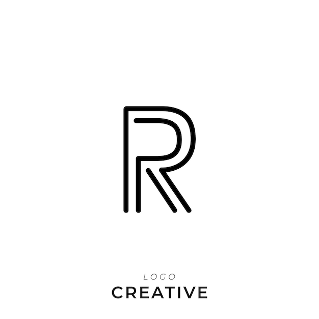 R Premium Creative Latter Diseño de logotipo Compañía de marca Diseño del logotipo Ilustración vectorial