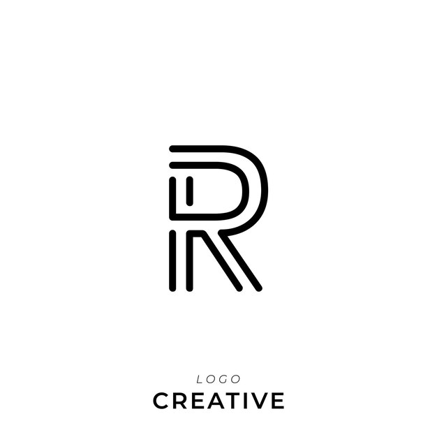 R Premium Creative Latter Diseño de logotipo Compañía de marca Diseño del logotipo Ilustración vectorial