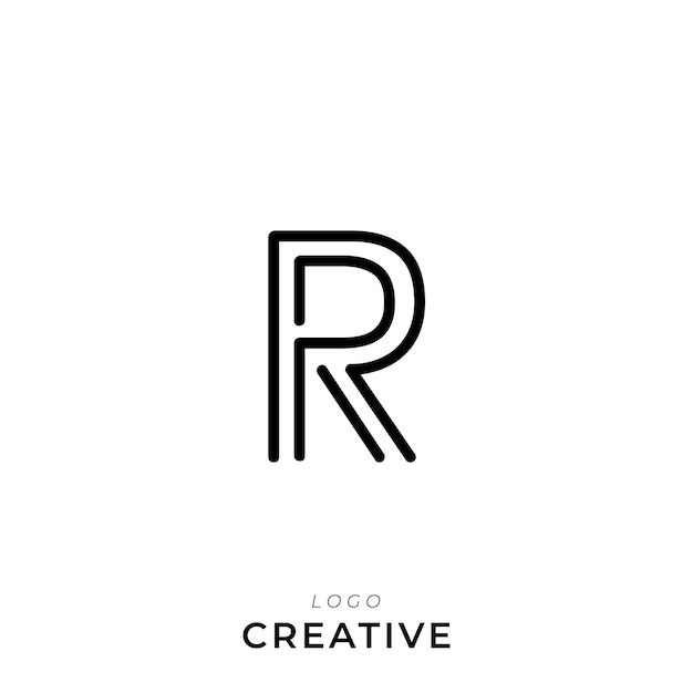 R Premium Creative Latter Diseño de logotipo Compañía de marca Diseño del logotipo Ilustración vectorial