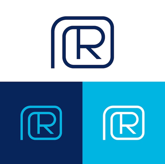 R resumen de la letra del logotipo para una empresa moderna plantilla de alfabeto ilustración vectorial para su marca