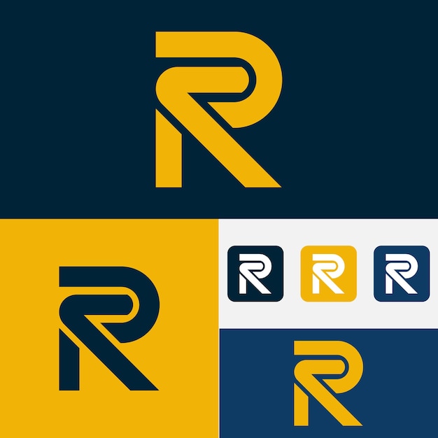 R resumen de la letra del logotipo para una empresa moderna plantilla de alfabeto ilustración vectorial para su marca