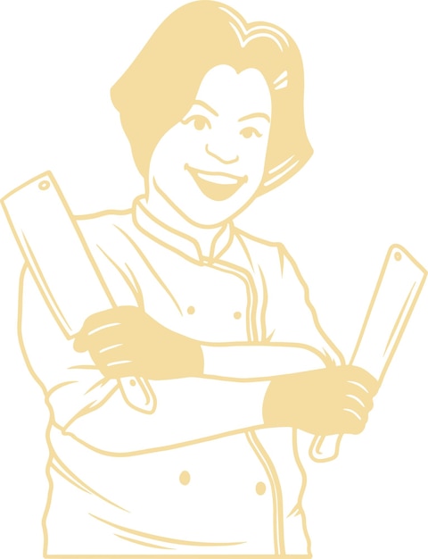 RaanThaiDinin_Mascot de la mujer Ilustración_Inclusivo