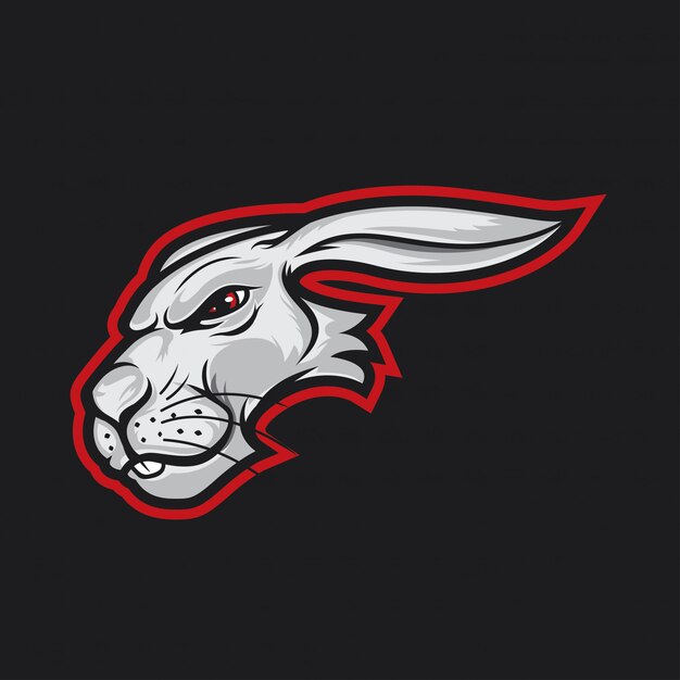 Rabbit Head Sport Logo Mascot