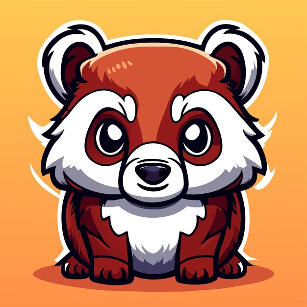 Vector raccoon dibujado a mano plano elegante mascota personaje de dibujos animados dibujo pegatina concepto de icono