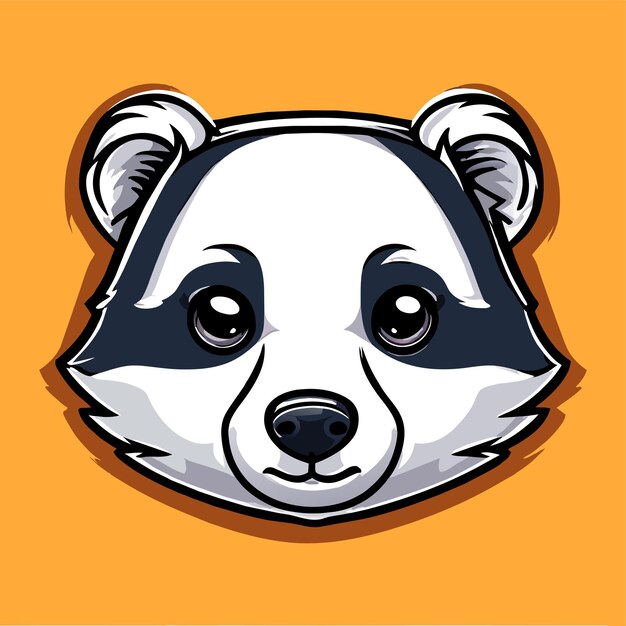 Vector raccoon dibujado a mano plano elegante mascota personaje de dibujos animados dibujo pegatina concepto de icono