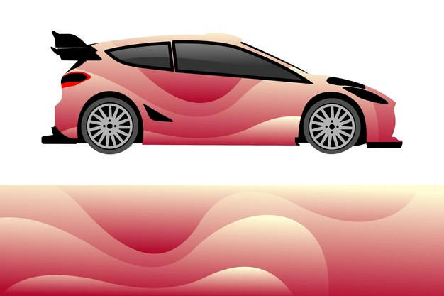 Race Pink Gradient Wrap Car Diseño vectorial