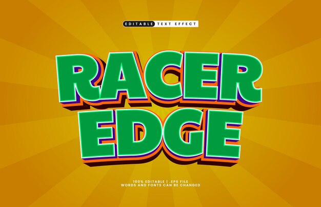 racer edge efecto de texto editable con un estilo de texto de juego y juego