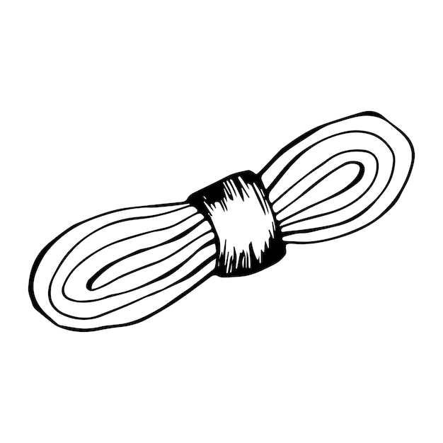 Una racha de hilo en estilo doodle en un fondo aislado VectorHandmade