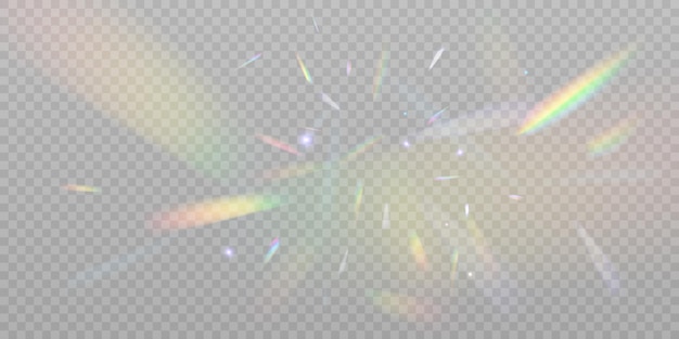 Un racimo de colores rayos brillantes del espectro Deslumbramiento en una lente Joyas de cristal o piedras preciosas