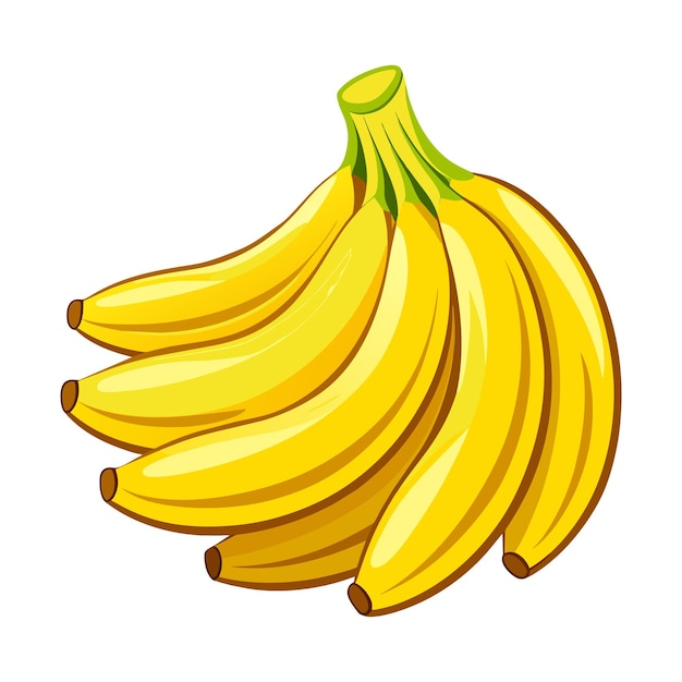 Un racimo de plátano amarillo maduro aislado sobre un fondo blanco