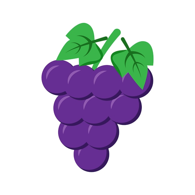 Racimo de uvas objeto de vector de color semi plano