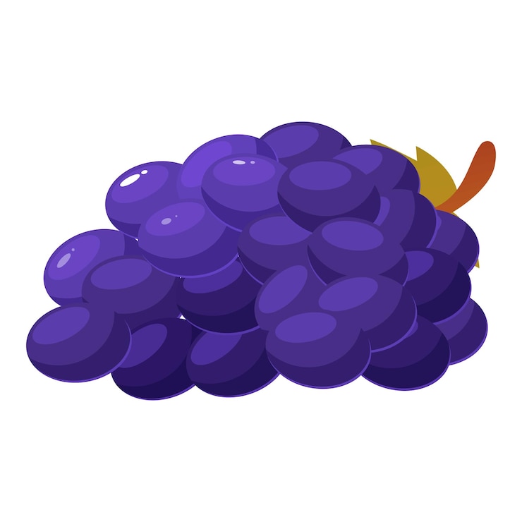 Vector un racimo de uvas púrpuras formando una gran fruta sana