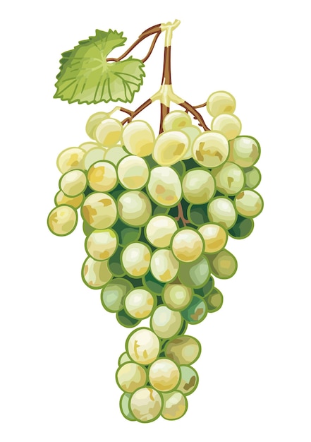 Vector racimos de uvas aisladas sobre fondo blanco ilustración vectorial en estilo plano