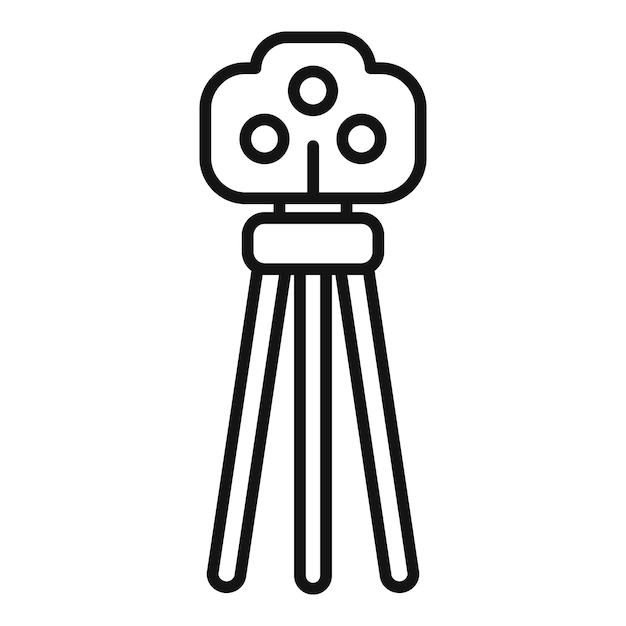 Radar de velocidad en el trípode icono contorno vector dispositivo de accionamiento de la ciudad