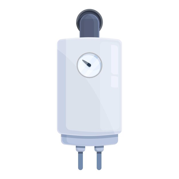 Radiador, caldera de gas, icono, caricatura, vector, caliente, térmico, horno, sistema