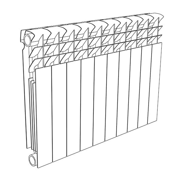 Radiador de calefacción de sección de enlace de vector