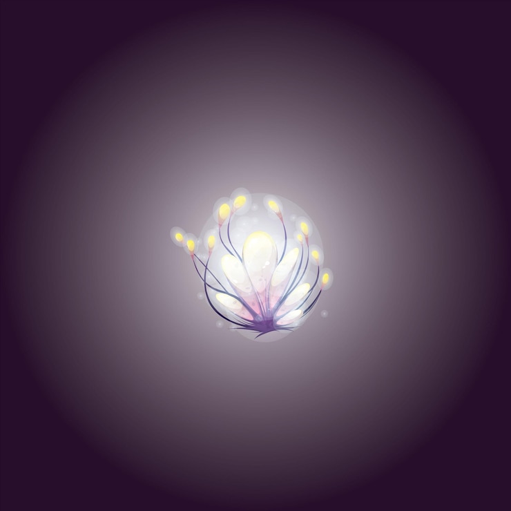 Vector radiante y fácil de editar ilustración vectorial de flores blancas y púrpuras brillantes en formato eps