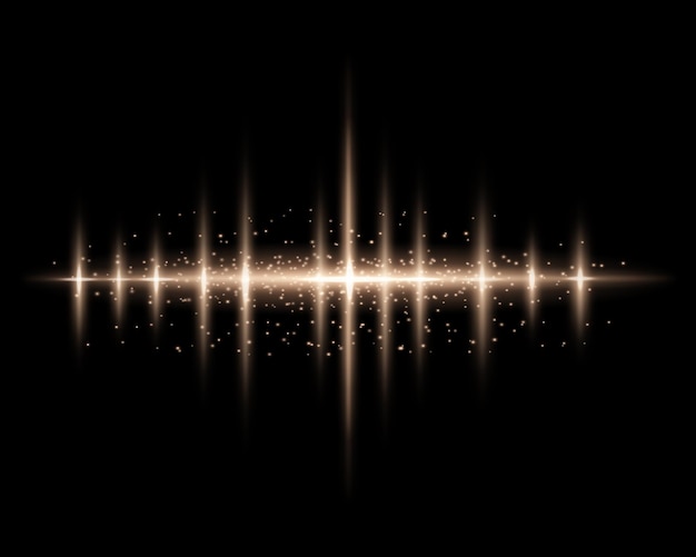 Radiante luz dorada brillante con partículas y rayos brillantes partículas relucientes de polvo de hadas concepto mágico reflejo destacado fondo navideño festivo abstracto fondo espacial
