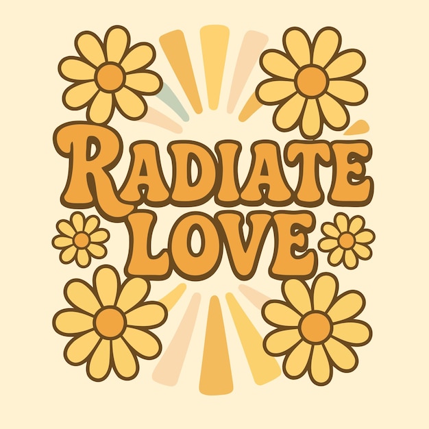 Radiate Love un diseño floral al estilo de los años setenta