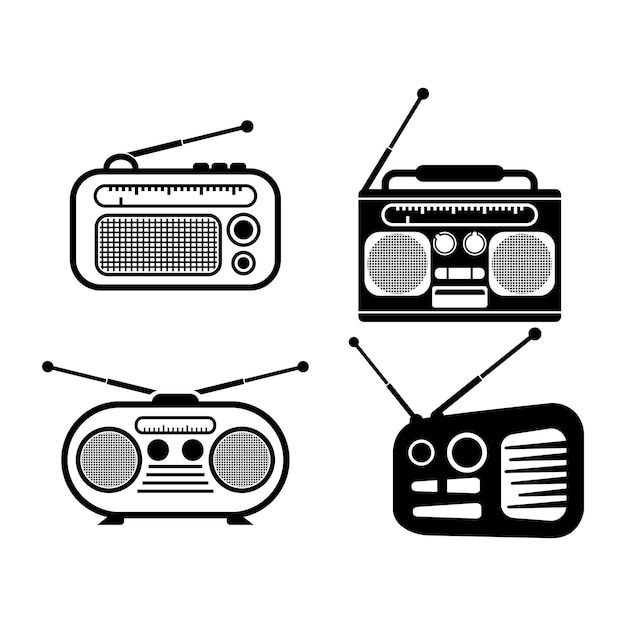 Radio logo plantilla vector icono ilustración diseño