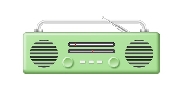 Vector radio retro conjunto de radios lindas de dibujos animados en 3d imágenes prediseñadas vectoriales