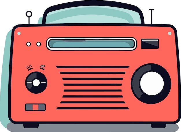 una radio roja con la palabra radio en ella