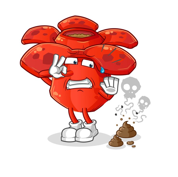 Vector rafflesia arnoldii con vector de caracteres de ilustración de residuos apestosos